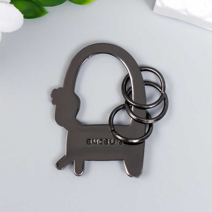 Брелок-ключница металл Брелок-ключница металл "Жирафик, шея колечком" 4,7х3,4 см