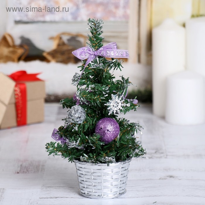 Ёлка декор Ёлка декор "Шары" 20 см, фиолетовый