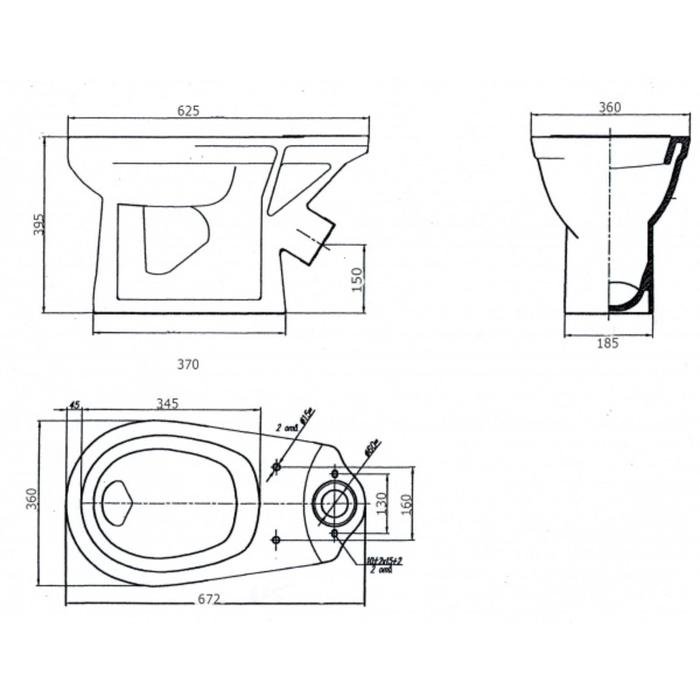 Унитаз компакт ЛЗСФ Унитаз компакт ЛЗСФ "Комфорт Стандарт", нижняя подводка, сиденье, кнопка