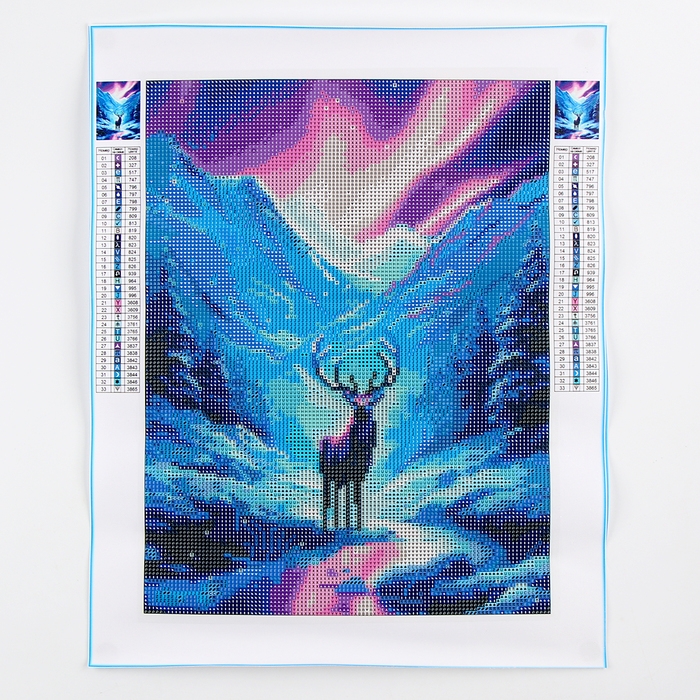 Алмазная мозаика на новый год с полным заполнением на холсте «Олень», 30 х 40 см, новогодний набор для творчества