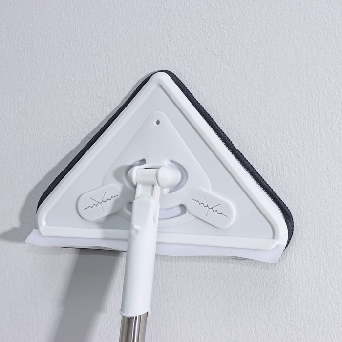 Окномойка с стальной ручкой и сгоном Raccoon, 25×17×105(148) см, 2 насадки из микрофибры Окномойка с стальной ручкой и сгоном Raccoon, 25×17×105(148) см, 2 насадки из микрофибры