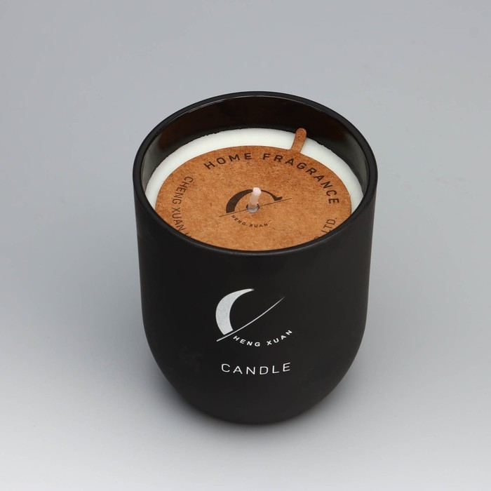 Свеча ароматическая  Свеча ароматическая "Home Fragrance", одеколон, черная, 7х8 см