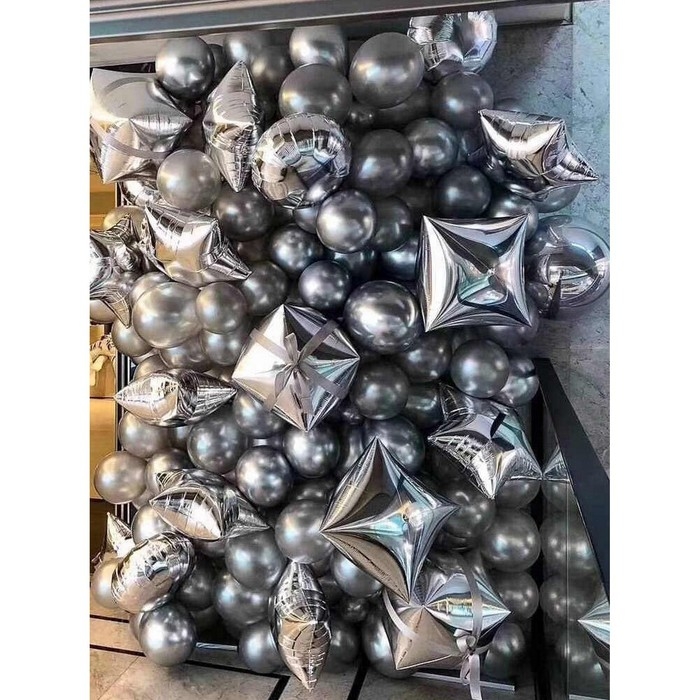 Шар фольгированный 30", звезда, цвет серебро