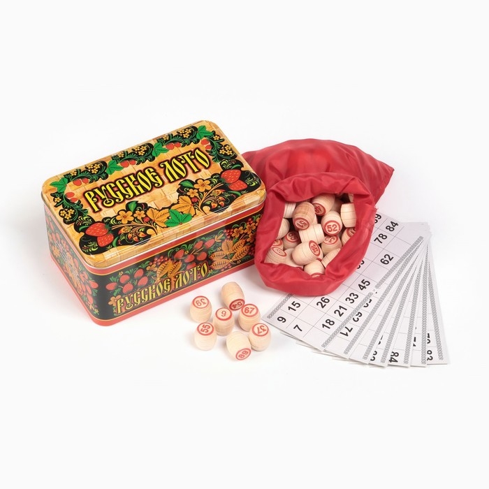 Русское лото деревянное, подарочное, игра настольная, 24 карточки, 22 х 8 см Русское лото деревянное, подарочное, игра настольная, 24 карточки, 22 х 8 см