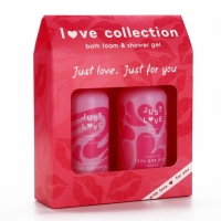 Подарочный набор косметики Love collection, гель для душа 300 мл и пена для ванны 300 мл, ЧИСТОЕ СЧАСТЬЕ