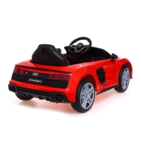 Электромобиль AUDI R8 SPYDER, EVA колёса, кожаное сидение, цвет красный