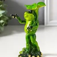 Фигурка полистоун лак &laquo;Лягушонок прячется от дождя&raquo;, 8.5&times;5.8&times;14 см