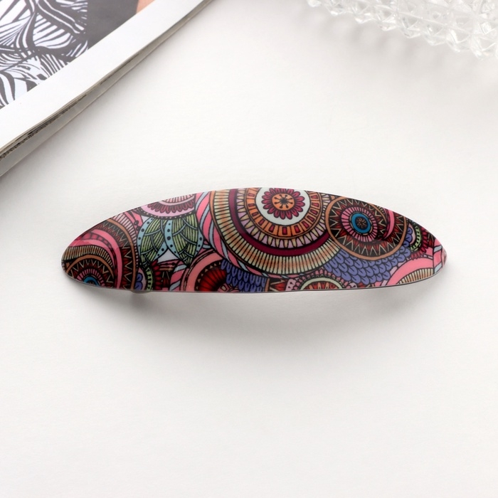 Заколка-автомат для волос Заколка-автомат для волос "Сильва" весна узоры, 9,5 см, микс