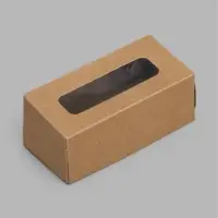 Контейнер на вынос сборный с окном 10 х 5 х 4 см крафт