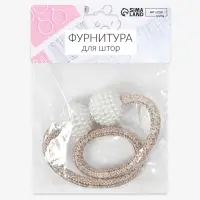Подхват для штор &laquo;Шарики из бисера&raquo;, d=3&times;40 см, белый, бежевый