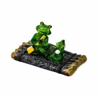Садовая фигура из полистоуна &laquo;Лягушка на плоту&raquo;, 17&times;11&times;9.5 см, плавающая