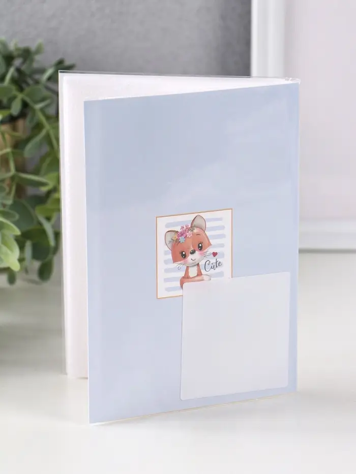 Фотоальбом 36 фото 10X15см, "Лисёнок с цветочками", ПП карм.,мягкая обложка