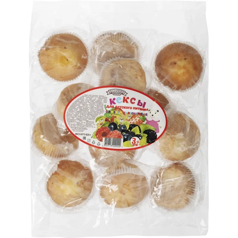 Кекс Махариши для детского питания с джемом из лесных ягод, 420г