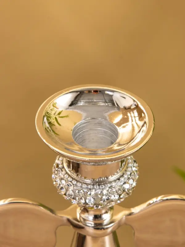 Подсвечник  Подсвечник "Крылья" с кристаллами, алюминий 11х6,5х16 см