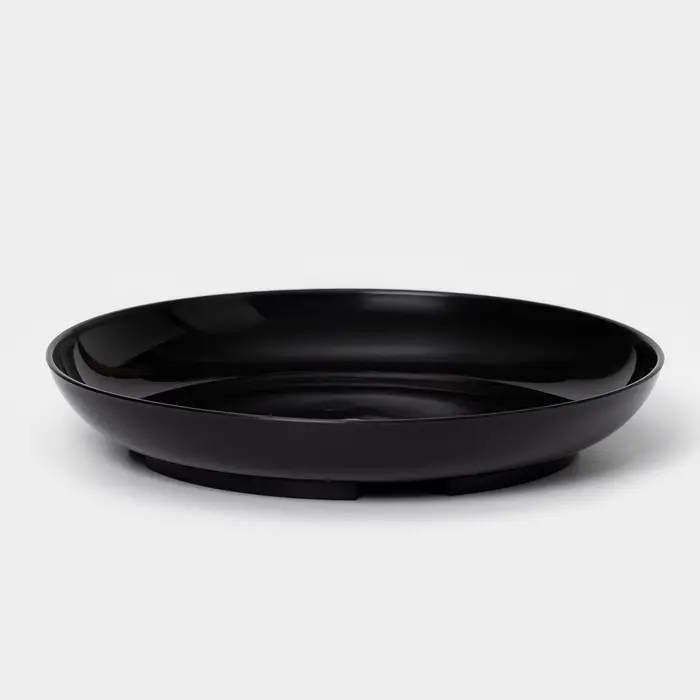 Горшок для цветов с поддоном Доляна «Голди. Листья», 1,6 л, d=14 см, h=15,5 см, пластиковый, цвет чёрный Горшок для цветов с поддоном Доляна «Голди. Листья», 1,6 л, d=14 см, h=15,5 см, пластиковый, цвет чёрный