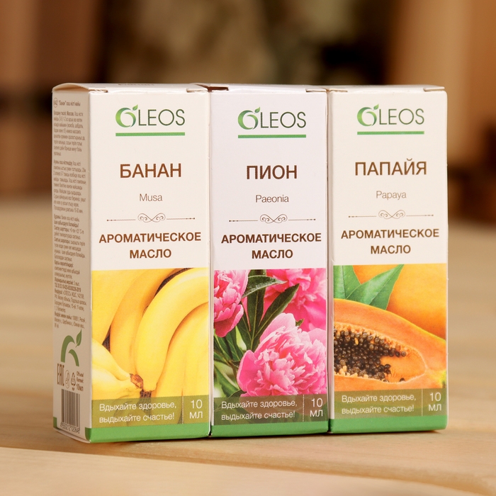 Ароматическое масло Ароматическое масло "Пион, Папайя, Банан", набор 3 шт по 10 мл Oleos