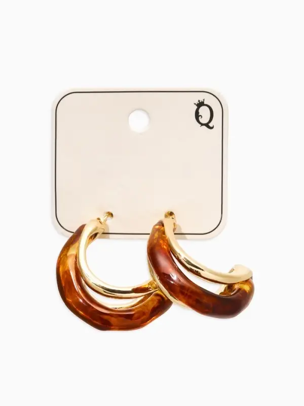 Серьги большие &laquo;Стиль. Полукольцо&raquo;, акрил, коричневые в золоте
