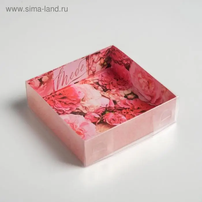 Кондитерская упаковка, коробка для макарун с PVC крышкой, «Тебе», 12 х 12 х 3.5 см Кондитерская упаковка, коробка для макарун с PVC крышкой, «Тебе», 12 х 12 х 3.5 см