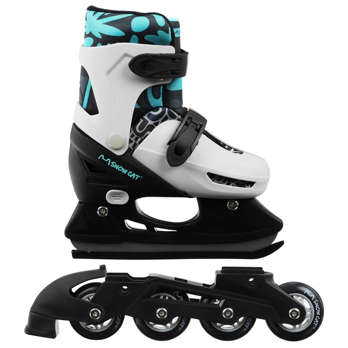Набор: коньки детские раздвижные Snow Cat, с роликовой платформой, защита, р. 34-37