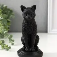 Подсвечник на 1 свечу &laquo;Кошка&raquo;, полистоун, 17&times;10&times;8 см, чёрный