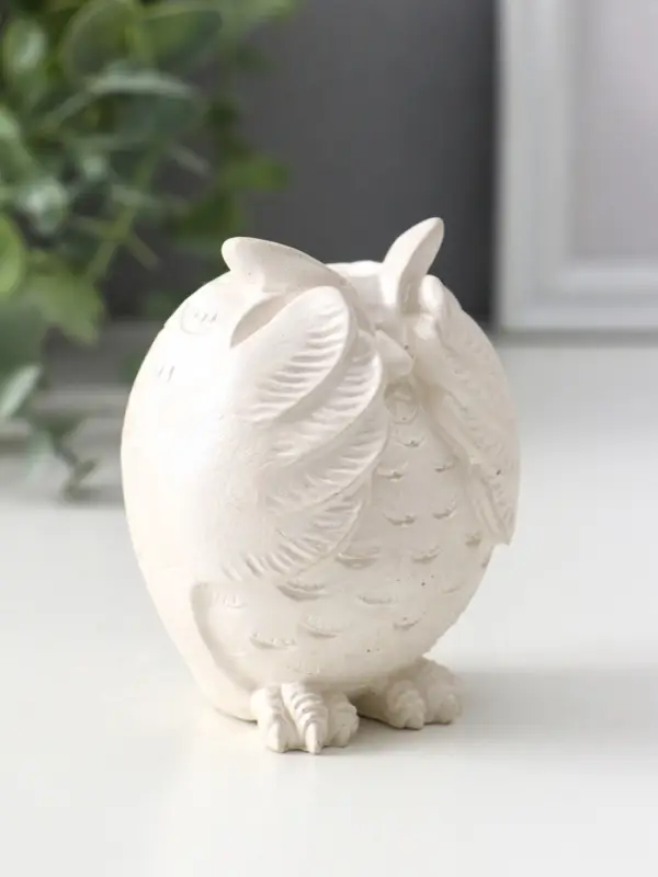 Подсвечник для тонкой свечи «Сова», 8×6.5×6 см, перламутр