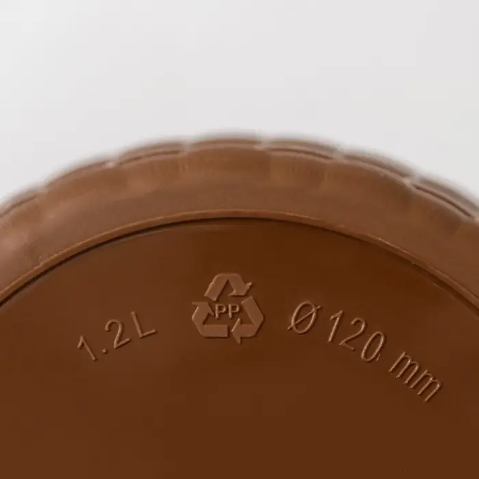 Горшок для цветов с поддоном &laquo;Ротанг&raquo;, 1.2 л, d=13 см, h=12 см, пластиковый, коричневый