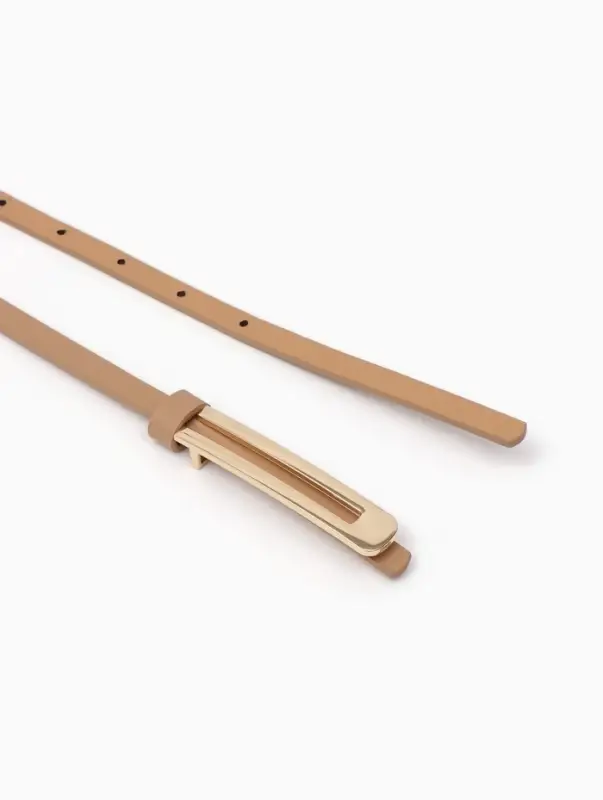 Ремень женский, 0.8&times;110 см, гвоздик, золотистая пряжка, бежевый