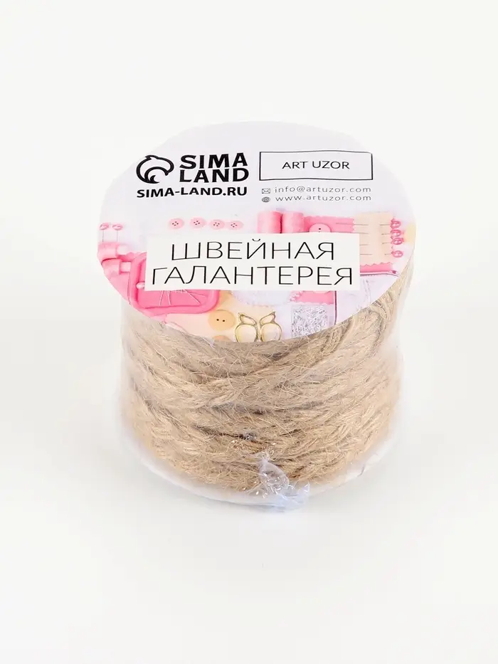 Тесьма декоративная холщовая &laquo;Косичка&raquo;, 6 мм, 9&plusmn;0.5 м, бежевая