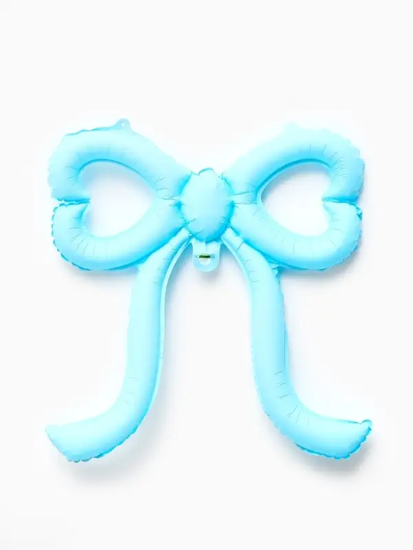 Воздушный шар фольгированный 22" "Бант" цвет голубой сатин