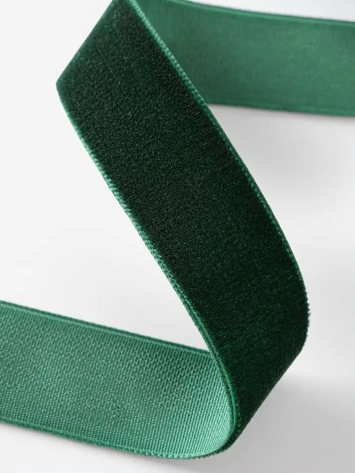 Лента бархатная, 20 мм, 18&plusmn;1 м, зелёная №165