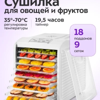 Дегидратор для овощей фруктов пастилы КТ-1909 - 700 Вт Дегидратор для овощей фруктов пастилы КТ-1909 - 700 Вт