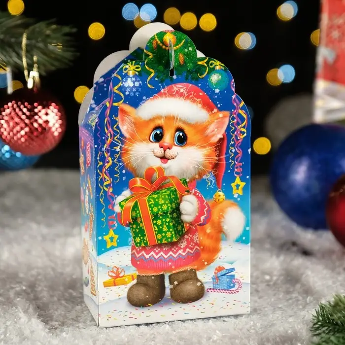 Подарочная коробка "Заяц - Кот" неон, 11×5.8×20.5 см