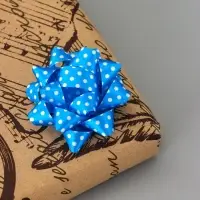 Подарочный Бант - звезда №5 в горох, для упаковки подарков, набор 12 шт. АССОРТИ