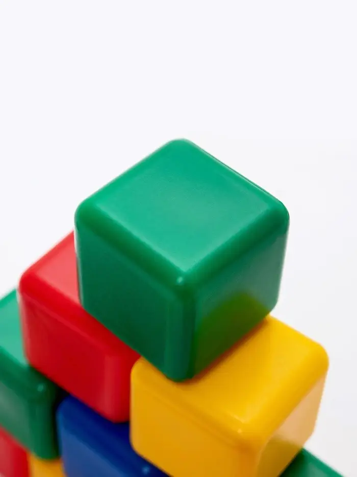 Кубики детские, пластиковые, цветные, 9 штук, 4&times;4 см