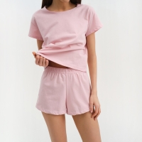 Пижама женская (футболка, шорты) KAFTAN Basic, размер 44-46, розовая