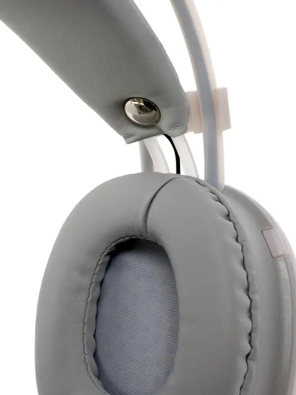 Наушники беспроводные, полноразмерные, Mybit W-33, RGB подсветка, Bluetooth 5.3, 800 мАч, Type-C, RGB подсветка, белые