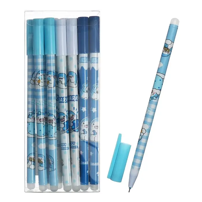 Ручка гелевая со стираемыми чернилами, 0.5 мм, корпус «Акула», стержень синий, МИКС Ручка гелевая со стираемыми чернилами, 0.5 мм, корпус «Акула», стержень синий, МИКС