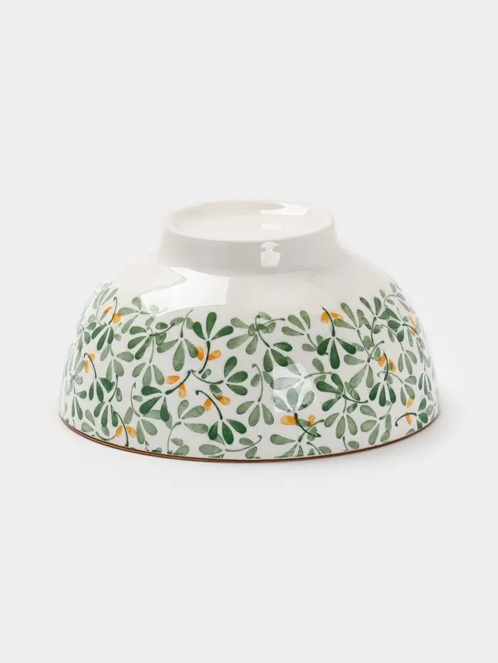 Салатник &laquo;Гармония лепестков&raquo;, 15.5&times;5.5 см, фарфор, белая, зелёная