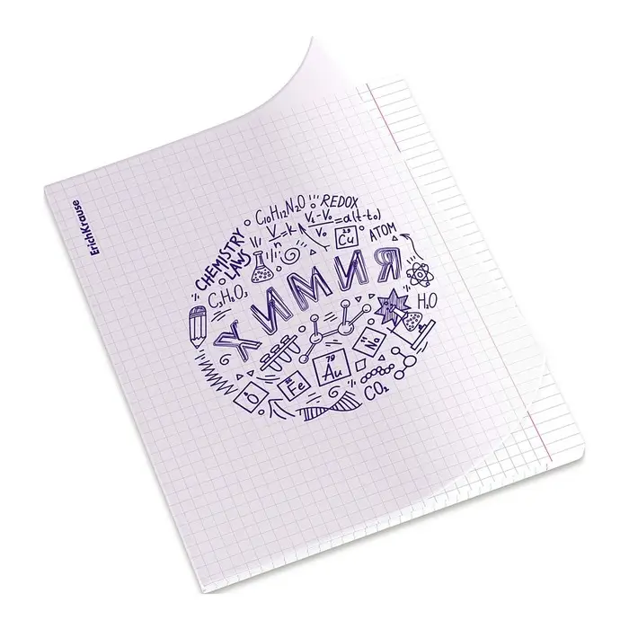 Тетрадь предметная, 48 листов, клетка, ХИМИЯ, ErichKrause "Chaos", пластиковая обложка шелкография, блок офсет белизна 100%, инфо-блок