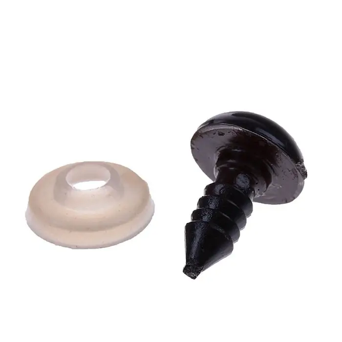 Глаза винтовые с заглушками, полупрозрачные, набор 4 шт, цвет коричневый, размер 1шт: 1,2&times;1,2 см