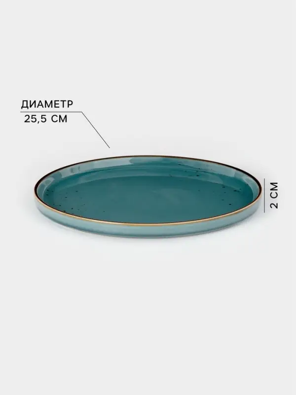 Тарелка с бортиком Magistro &laquo;Церера&raquo;, d=25.5 см, фарфор, голубая