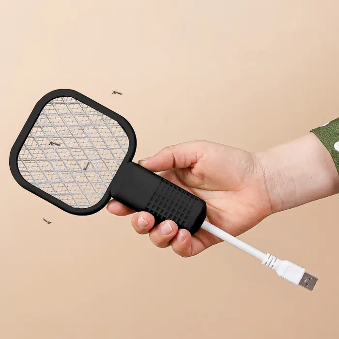 Мухобойка Bl-S, электрическая, портативная, Led подсветка, USB, чёрная