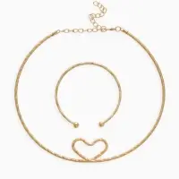 Набор 2 предмета: чокер, браслет &laquo;Обруч&raquo;, сердце, цвет золото