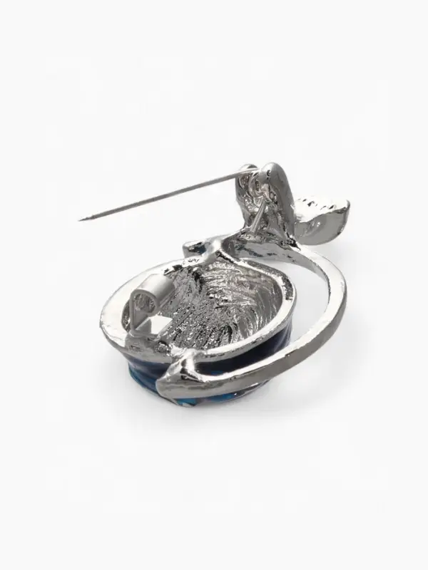 Брошь &laquo;Школа. Глобус&raquo;, синяя в серебре