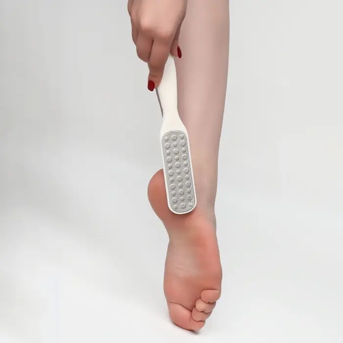 Пилка для пяток, овальная, лазерная, двусторонняя, 23 см, белая