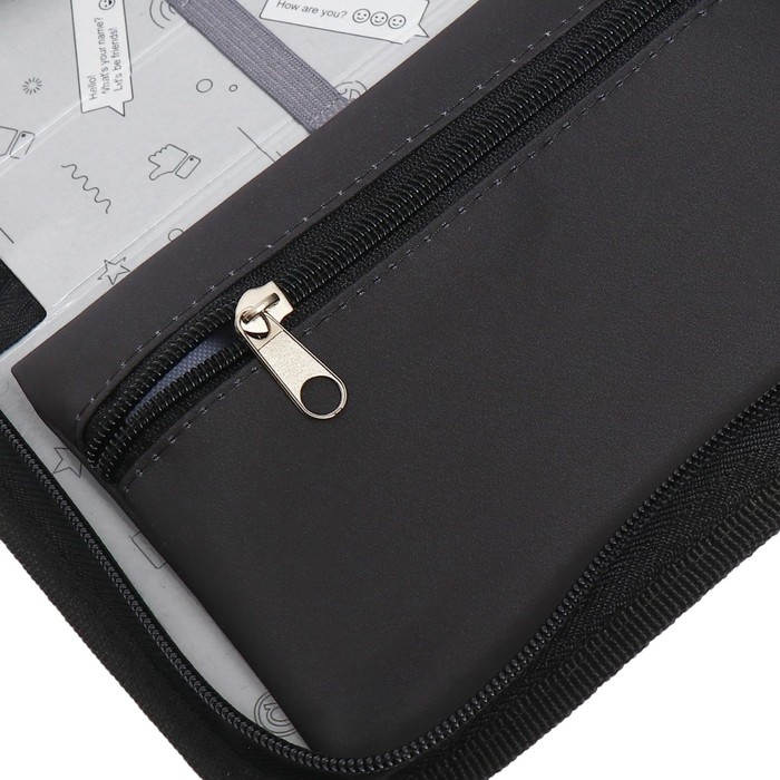 Пенал 1 секция 140 х 210 х 40 мм, откидной карман и косметичка, тканевый, Calligrata TOP Content  Пенал 1 секция 140 х 210 х 40 мм, откидной карман и косметичка, тканевый, Calligrata TOP Content "Тачка panic"