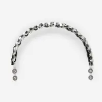 Ручка для сумки, металлическая, с винтами для крепления, 12.8&times;6.5 см, цвет серебряный, чёрный