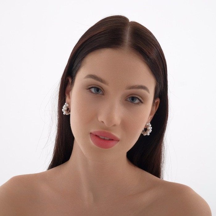 Серьги с жемчугом «Лунная тропа», цвет белый в серебре Серьги с жемчугом «Лунная тропа», цвет белый в серебре