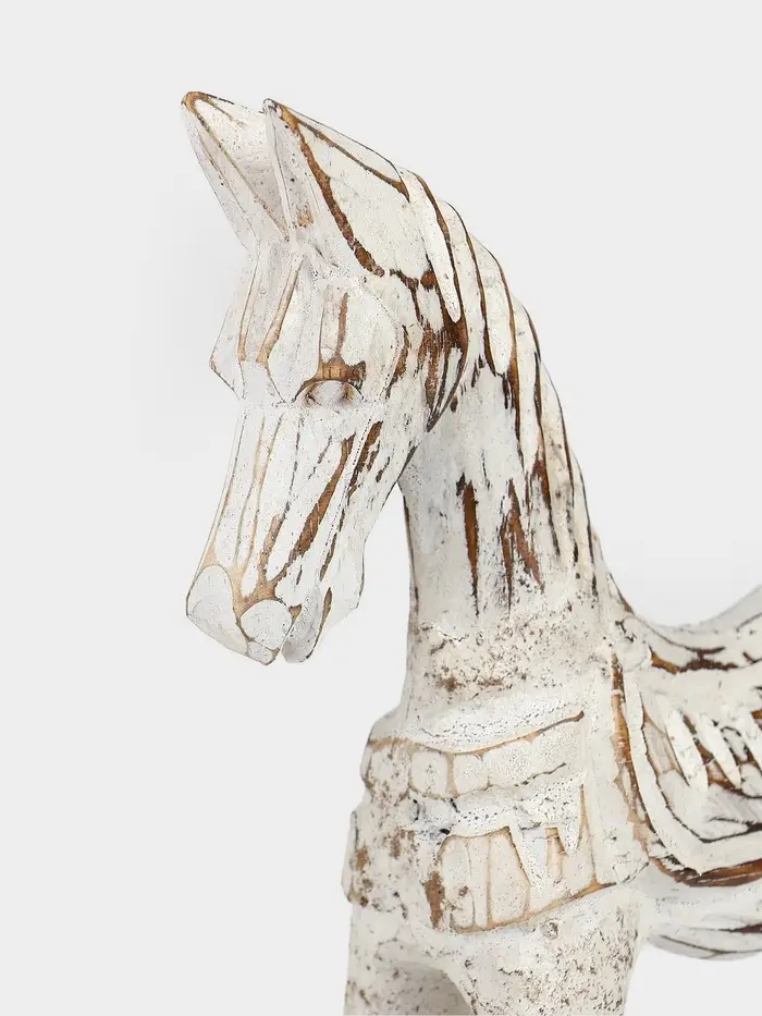 Сувенир интерьерный &laquo;Лошадка-качалка&raquo;, 27&times;7.5&times;32 см, дерево, белый антик