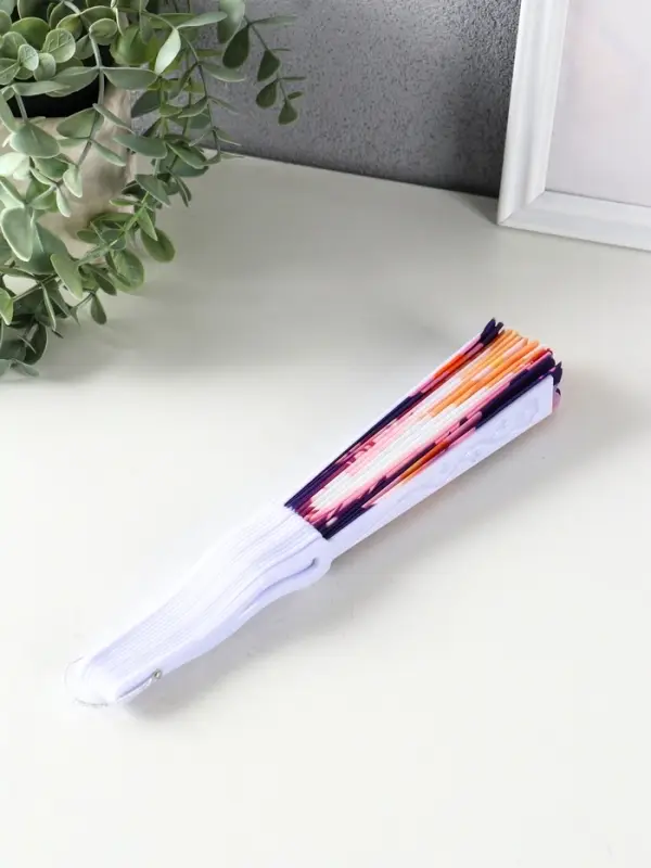 Веер пластик, текстиль  Веер пластик, текстиль "Спящие котики на полянке" МИКС 23 см